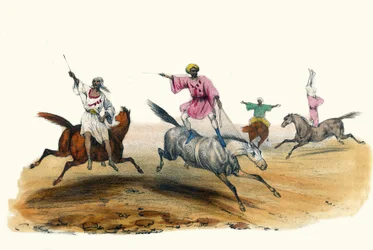La voltige, par des Bedouins. in Album Grotesque, Choices of Types Remarkable, illustrations by Victor Adam, Paris, circa 1850