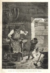 Illustrated Popular Biography of Gambetta - The Foil Broke and Hit the Young Onlooker in the Eye