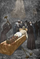 Case of the Possessed of Loudun around 1630: witch hunt, the French priest Urbain Grandier who allegedly made a pact with the devil and accused of bewitching nuns, is tortured
