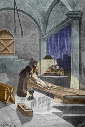The Priest Pierre Aupetit Accused of Witchcraft Put under Torture before Being Burned Alive, 25/05/1588