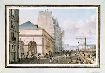 View of the New Poultry Market, Situated on the Quai des Augustins Near the Pont-Neuf, Paris, c. 1810