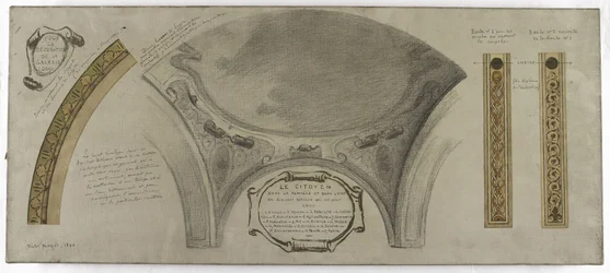 Sketch for the Galerie Lobau, Hôtel de Ville, Paris: Ornamental Project for a Cupola