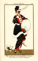 Woman in Dress Trimmed with Zibeline and Ermine