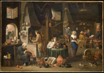 Interior with Alchemist and Assistants