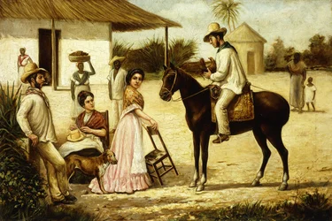 Family of Peasants at the Door of the Barn