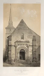 Picturesque Architecture or Monuments of the 15th and 16th Centuries: Castles of France of the 15th and 16th Centuries: Pl. 58, Church of Requeil (Sarthe)