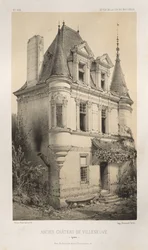 Picturesque Architecture or Monuments of the 15th and 16th Centuries: Castles of France of the 15th and 16th Centuries: Pl. 9, Ancient Castle of Villeneuve (Yonne)