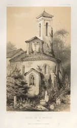 Picturesque Architecture or Monuments of the 15th and 16th Centuries: Castles of France of the 15th and 16th Centuries: Pl.14, Church of St. Maurice (Vienne)