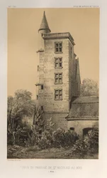 Picturesque Architecture or Monuments of the 15th and 16th Centuries: Castles of France of the 15th and 16th Centuries: Pl. 44, Tower of the Priory of St. Nicolas-Au-Bois (Aisne)