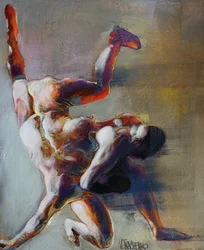 Abstract Wrestling Figures