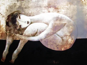 Curled Nude Figure
