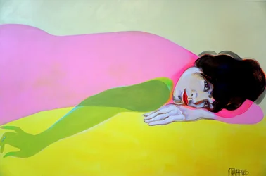 Vibrant Reclining Woman