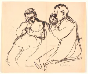 Figure Sketch. Two Seated Men: Aarsleff and P. Johansen