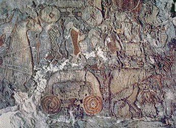 (Detail) of an Animal Pulling a Cart, from a Tapestry Found with the Oseberg Ship