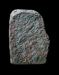 Viking: Runic Stone with Cross Graffiti, 10th Century