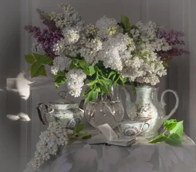 Spring Lilacs and Teatime