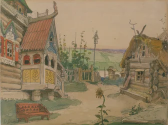 Berendeyevka. Stage Design for the Opera Snow Maiden by N. Rimsky-Korsakov