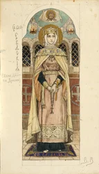 Eudoxia of Moscow Study for frescos in the St Vladimirs Cathedral of Kiev