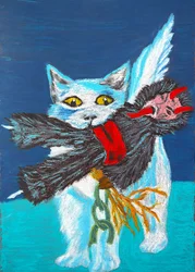 Winged Cat Catches Demon