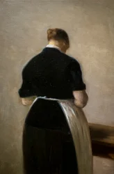 Study of a standing woman, back view