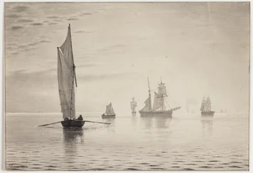 Ships in Calm Weather on the Sea