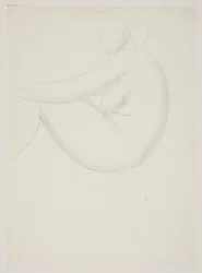 Seated Female Model, Seen from the Side. Study for Mosaic in Frederiksberg Swimming Hall