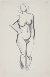 Standing Female Model with Right Hand on Hip