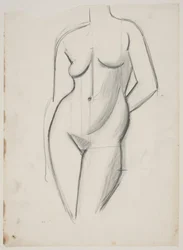 Standing Female Model with Left Hand Behind Back