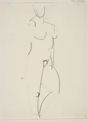 Standing Naked Woman, Facing Right
