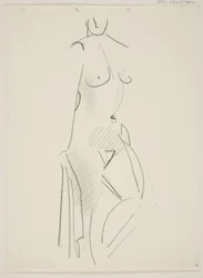 Standing nude woman, turned to the right
