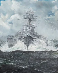 HMS Hood heads for Bismarck, 23rd May 1941