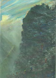 Rocky Ascent Up Mountain