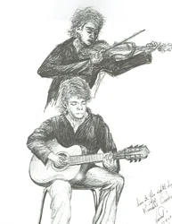 The Guitarist and Violinist at 8th Day Cafe Manchester, 2007
