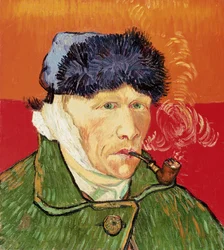 Self-Portrait with Bandaged Ear and Pipe