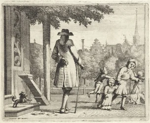 Dog Barking at a Man in a Street