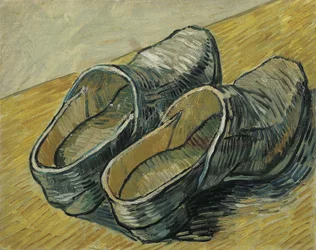 A pair of leather clogs