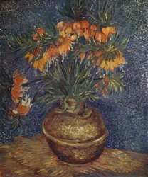 Flowers in a Brass Vase
