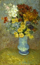 Flowers in a blue vase