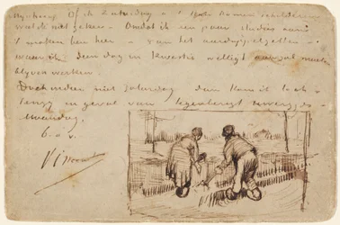 Postcard with Two Peasants Digging, 1885