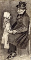 Sitting Man with Little Girl, 1882