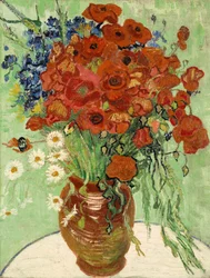 Still Life, Vase with Daisies and Poppies