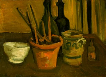 Still Life of Paintbrushes in a Flowerpot