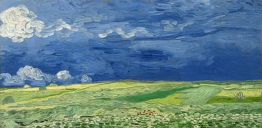 Wheat Field Under a Stormy Sky