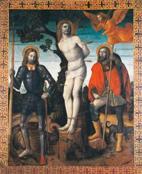 St Sebastian, St Rocco and St Giorgio, reverse side of the processional banner of Orzinuovi