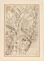 A Prison Interior with a Monumental Staircase