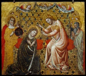 Coronation of the Virgin. Wood painting by Vitale da Bologna (1289/1309-1359/1369). Paris, Musée du Louvre.