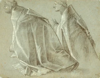Study of Two Kneeling Clerics (recto)