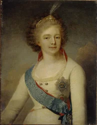 Portrait of Empress Maria Feodorovna in the Chevalier Guard Uniform, 1796