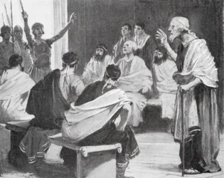 Romulus brings news to his grandfather that he was once more King of Alba