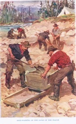 Gold washing on the banks of the Frazer, illustration from 